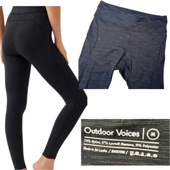 OUTDOOR VOICE Black Space Dye 7/8 Leggings Size M - Picture 1 of 13